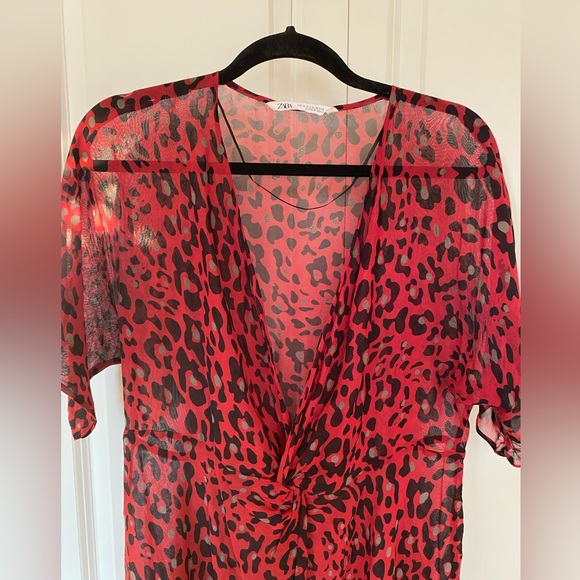 Chiffon feel leopard print top/dress - Picture 4 of 5